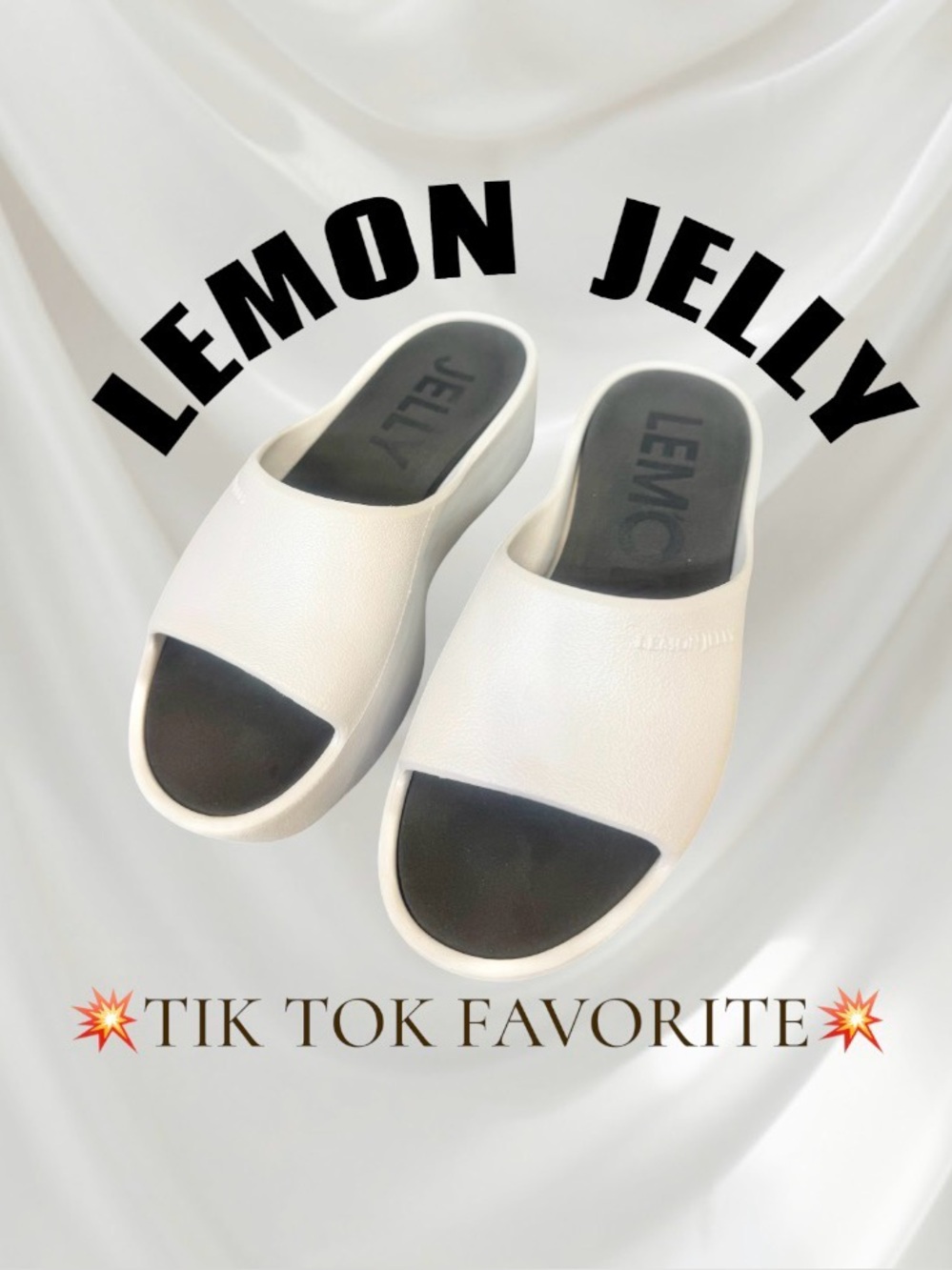 LEMON JELLY ARTIC ICE Platform slides wedges women’s sandals size 38 7 7.5